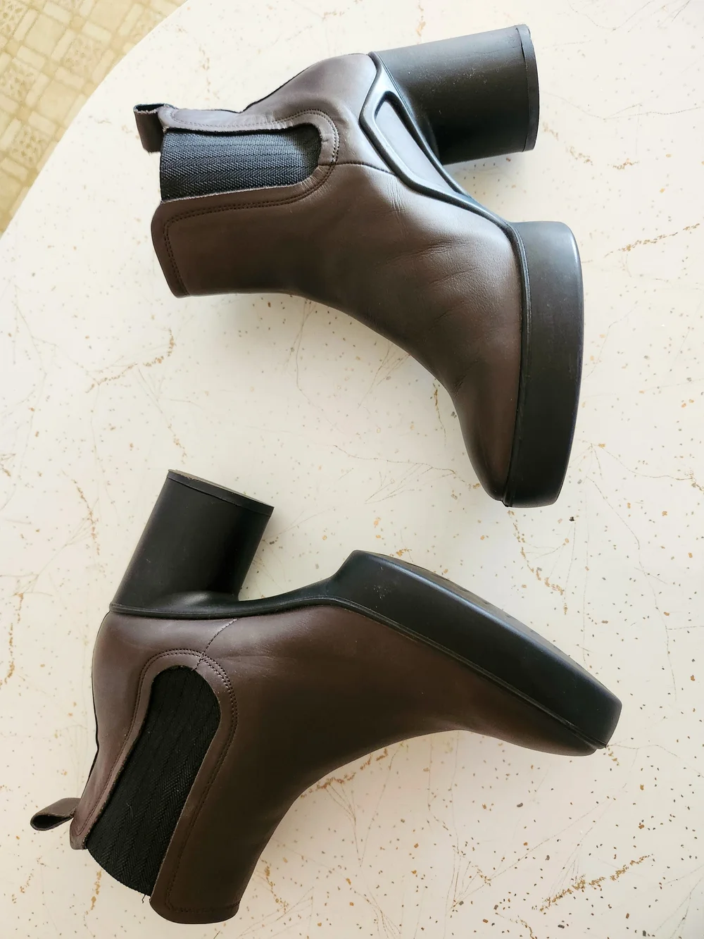 ECCO Sculpted Chelsea Ankle Boots Women's EU 39 US 8-8.5 Brown Leather Block
